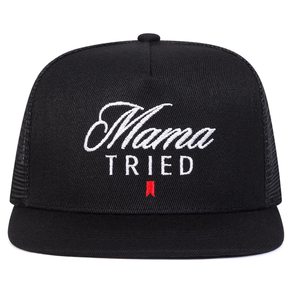 Unisex Mama TRIED Embroidery Hip-hop Net Hats Spring Summer Outdoor Adjustable Casual Baseball Caps Trucker Caps Sunscreen Hat