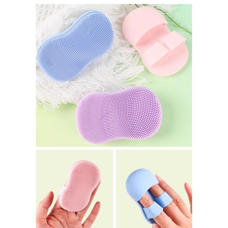 3PCS Soft Handheld Silicone Facial Cleansing Brush Anti-Slip Face Exfoliating Scrubber Brush
