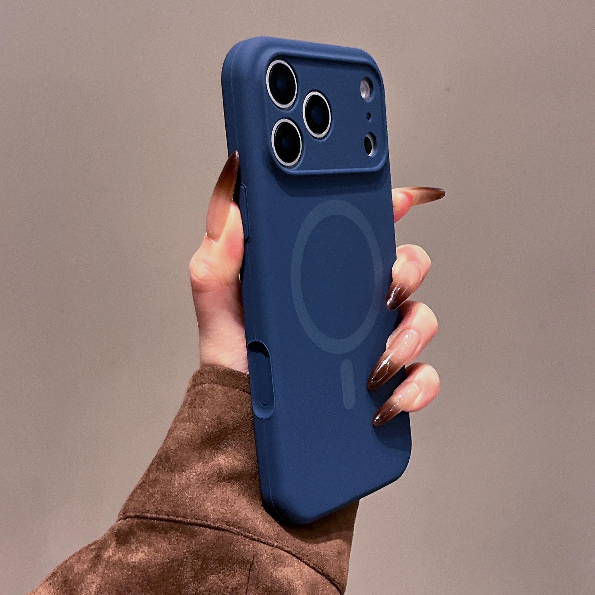 

New Magnetic Liquid Silicone Case for Apple IPhone 17 Pro Max, Full-coverage Skin-feel Protective Case for IPhone 16 iPhone12