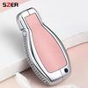 Alloy Leather Car Metal Key Case Cover Shell Fob for Mercedes Benz A B C S Class AMG GLA CLA GLC W176 W221 W204 W205 Accessories