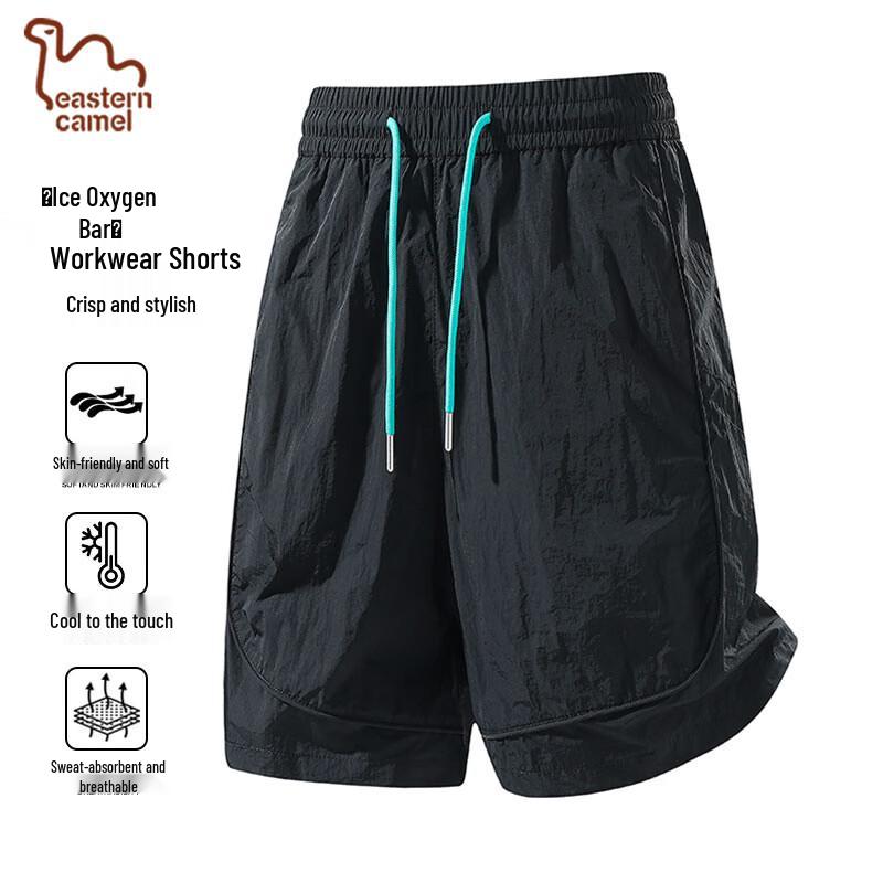 EASTERN CAMEL Men s Breathable Ice Silk Casual Shorts M