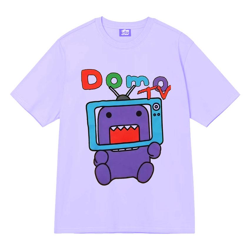 Humor Domo Kun Tv Meme T Shirts Mens Clothes Cotton Crewneck Casual TShirt Oversized Summer Y2K Short Sleeve Tshirt Streetwear