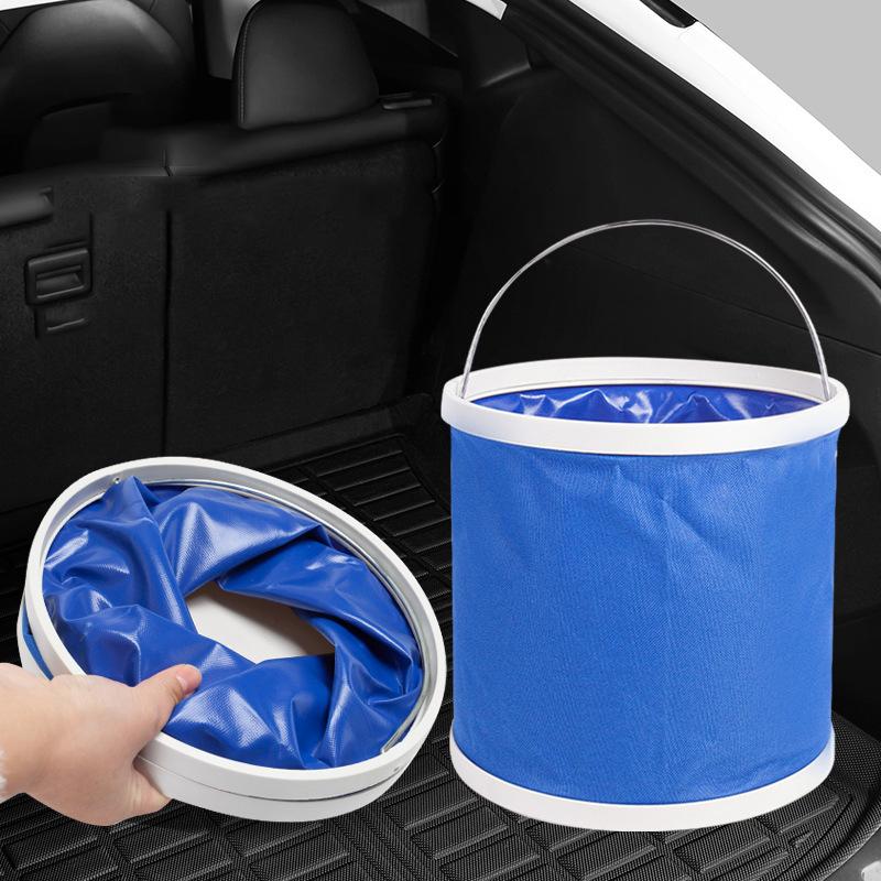 9/13L Car Folding Bucket Oxford Cloth Car Washing Buckets Portable Folding Bucket Multifunctional Waterproof