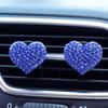 2Pcs/Set Heart-Shaped Car Air Outlet Perfume Clip Rhinestone Car Air Conditioning Air Outlet Perfume Decoration Clip Car Auto Ac