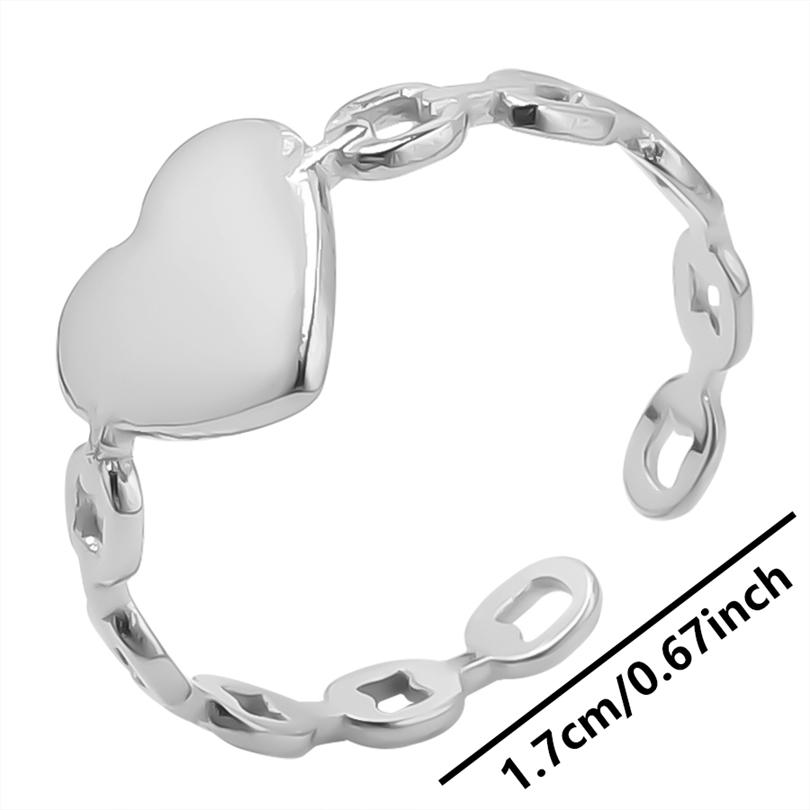 1pcs Crown Heart Shell Charm Ring Two/Three Layered Adjustable Stainless Steel Rings For Women Men Accessories Vintage Jewelry