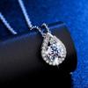 Pear-Shaped Moissanite Pendant Necklace in White Gold - 1 Carat, Luxury Women's Jewelry.