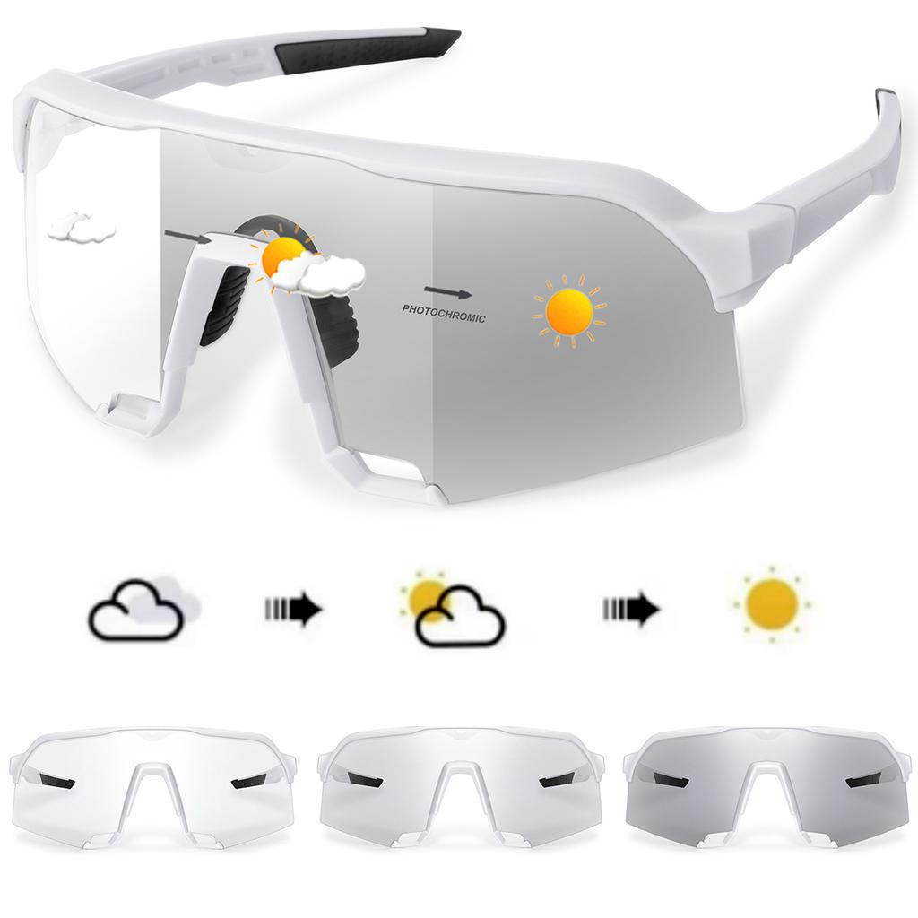 Trendy Photochromic Sunglasses Men Women Oversize Shades For Outdoor Mtb Bicycle Cycling Runnging Eyewear Windproof Goggles