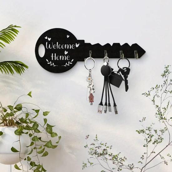 Key Hook with Strong Load-Bearing Capacity Bohemia Style Wall-mounted Decorative Key Shape Key Organizer