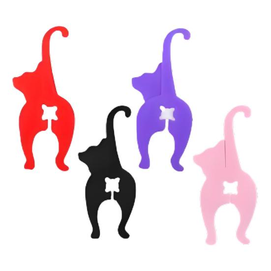 4Pcs Cat Butt Bread Clip Reusable Cat Dog Food Bag Clips 3D Printed Funny Cat Dog Butt Shaped Bread Tie Cat Lover Gifts