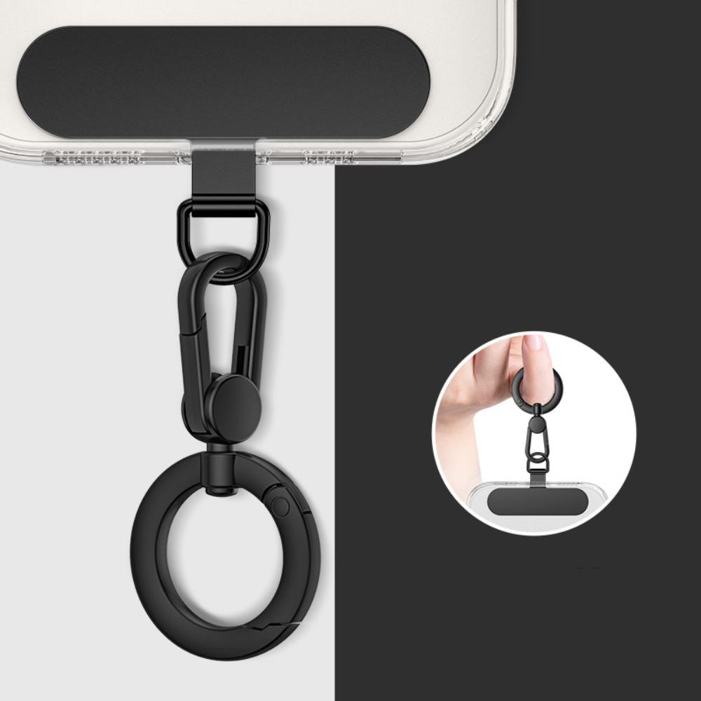 

Stainless Steel Phone Lanyard Clip Patch Detachable 360° Rotatable Phone Case Hanging Rope Snap Ultra-thin Anti-lost Stainless steel чёрный