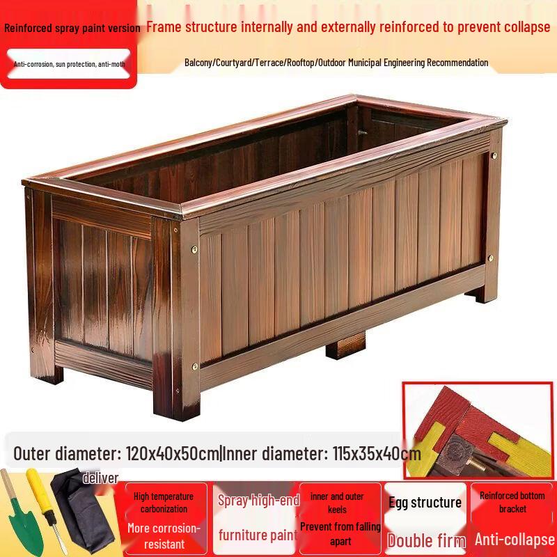 Qiu Qiao Outdoor Anti-Corrosion Wood Planter Kit