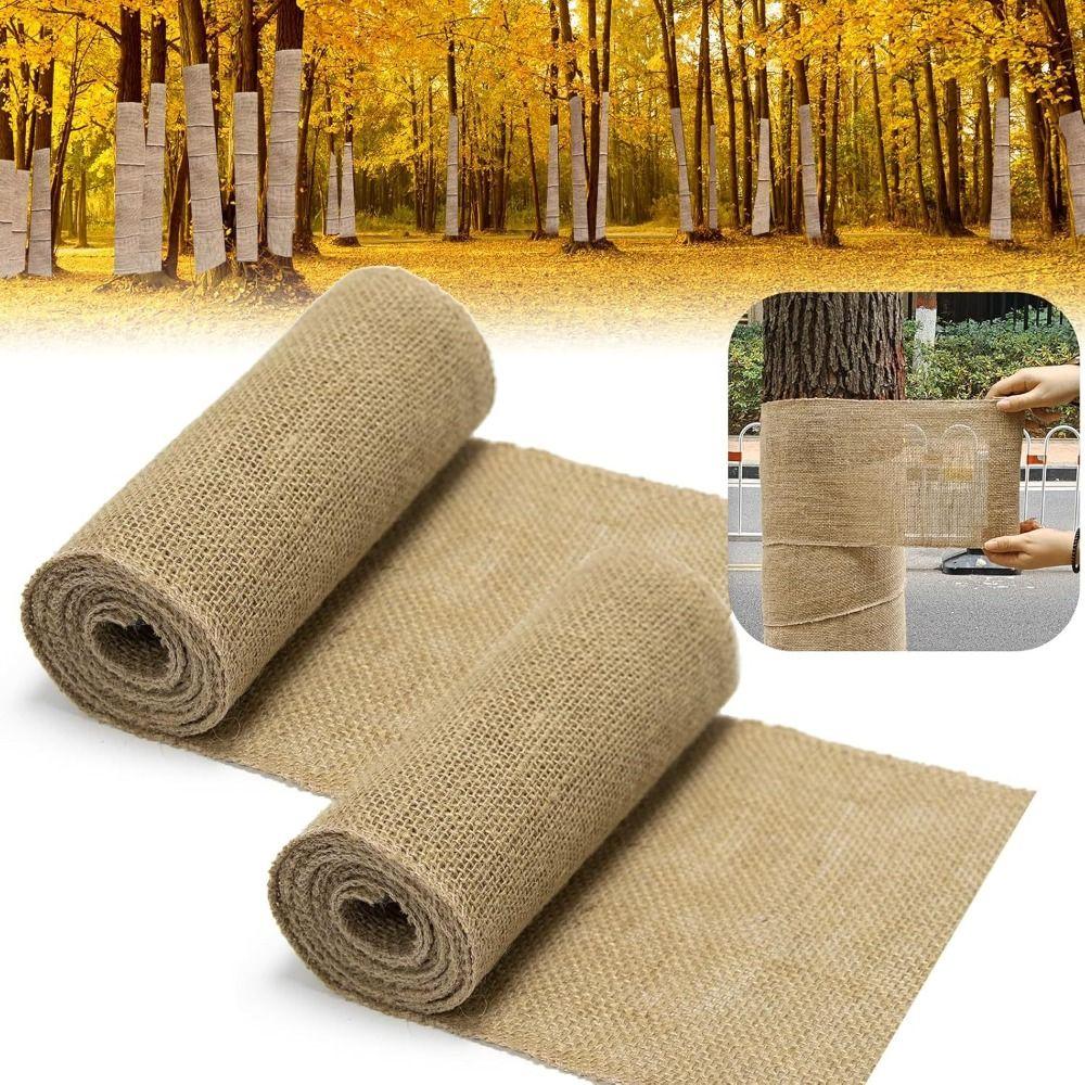 Burlap Cloth Tree Wrap Tape Natural Fabric Burlap Plant Cover Winter Tree Wrap Tree Protection