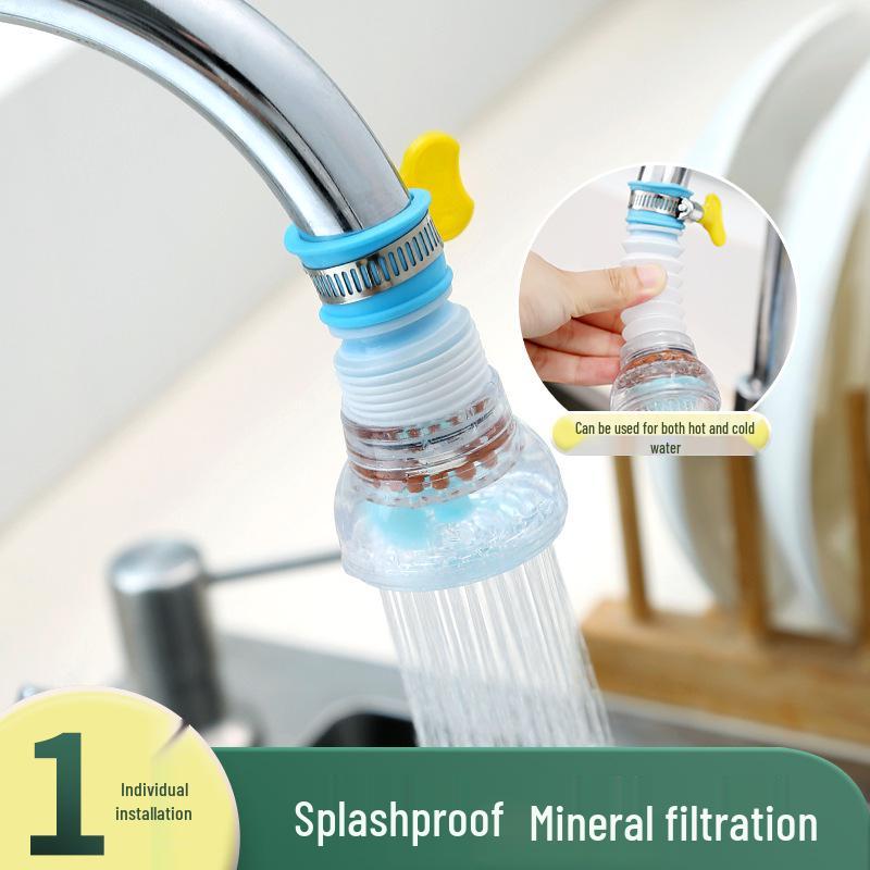 

360° Rotating Kitchen Faucet Extender with Splash-Proof Shower Head and Water Filter