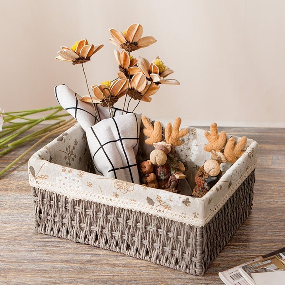 Imitation Rattan Rattan Storage Baskets Home Decoration Vegetable Fruit Hand-woven Baskets Multi-Purpose Toy Storage