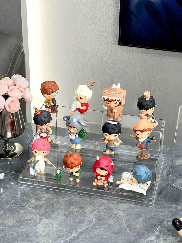 Large Acrylic Pop Mart Display Stand - Tiered, Dustproof, Blind Box Storage for Secret Forest and Ancient Castle Collections