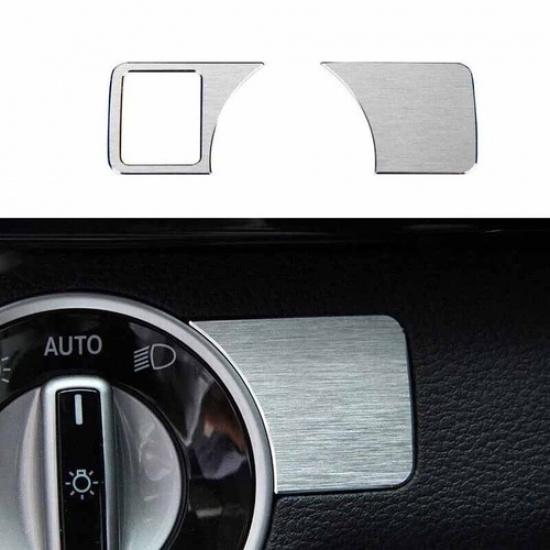 For Benz Mercedes-GLK Silver Aluminum 09-15 Headlight Switch Control Button Ring
