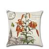 New European Retro Flowers Linen Cushion Cover Classical Floral Pillow Case Vintage Decorative Sofa Throw Pillow Cover 45X45Cm