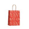 10Pcs Creative Kraft Paper Gift Bags Large Capacity with Handles Love Print Handbag Storage Bag Valentine Day Festival Supplies