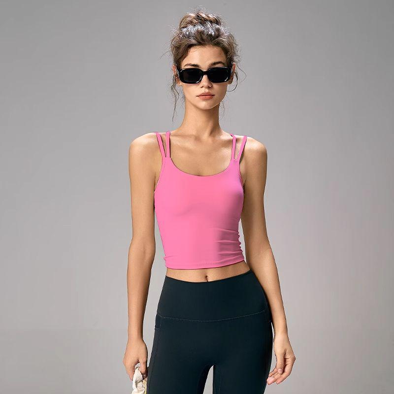 Mitaogirl Kendall Sports Vest Women's Spaghetti Strap Beauty Back Yoga Clothes Running Shockproof Sling Fitness Clothes Summer