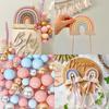Kuchendekoration Boho Geflochtener Regenbogen Geburtstagstortenaufleger Babyparty Hochzeit Regenbogen Kuchenwerkzeuge Heimparty Deko Zubehör