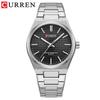 CURREN 8439 שעון יד קוורץ שעון יד קשיח כסוף-זהוב פנאי פשוט עסקי רצועת נירוסטה שעון יד לגברים מתנה
