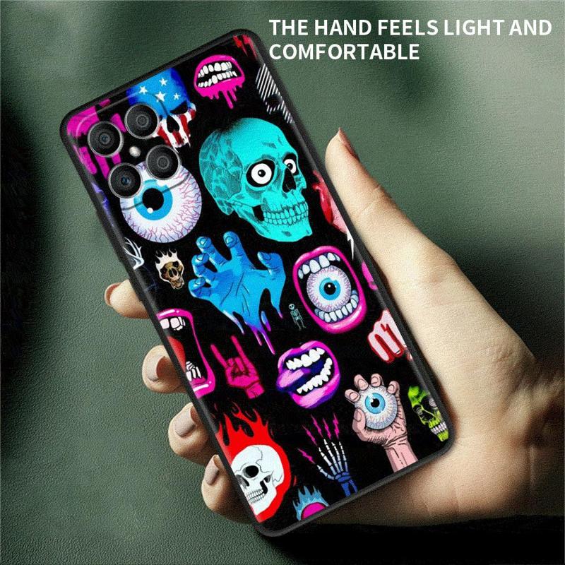 Retro Skull Butterfly Case For Honor X8 X8a 90 X9a 8X 70 50 20 Magic5 Pro 9X P60 P50 Black Soft Phone Funda