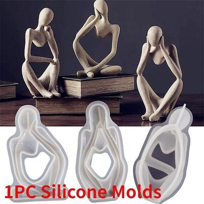 1PC 3 Style Abstrakcyjny Myśliciel Kształt Silikonowe Formy do DIY Żywica Beton Rzemiosło