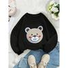 European sizes Crewneck Sweatshirt for Kids Featuring an Adorable Bear Face with Rosy Cheeks, Soft And Comfy Sports And Casual Wear