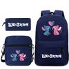 3 Piece School Backpack Set for Students Large Capacity Oxford Cloth Schoolbag with Shoulder Strap and Pencil Case