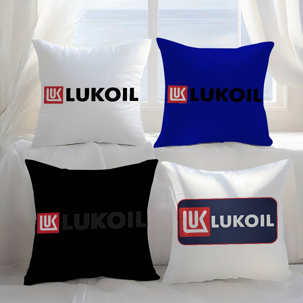 Pillow Case Fashion L-Lukoil Sofa Short Plush Double-Sided Hd Printing Room Home Office Gift Cushion Cover