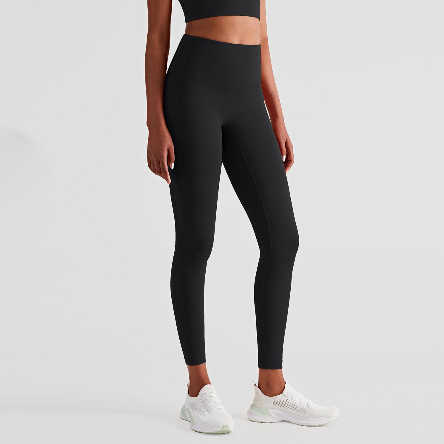 

Женские однотонные леггинсы для йоги длиной до щиколотки, тренировочные брюки с высокой талией, подтягивающие ягодицы, леггинсы для фитнеса, удобные спортивные колготки для бега, упражнения S чёрный