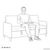 Sofa with Storage Space Police Blue 152 x 78 x 87 cm Polyester