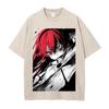 Mushoku Tensei Eris Cool Printed Tee Men Women Washed T-shirts Oversized Cotton T Shirt Short Sleeve Clothing Harajuku Tshirt