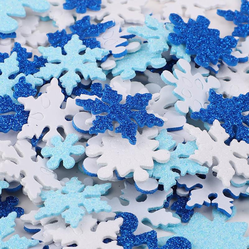 100-300 Stück Selbstklebende Schaumstoff Schneeflocken Aufkleber für Weihnachtsfeier Winter Geburtstag Heimdekoration DIY Fensteraufkleber Geschenk Basteln