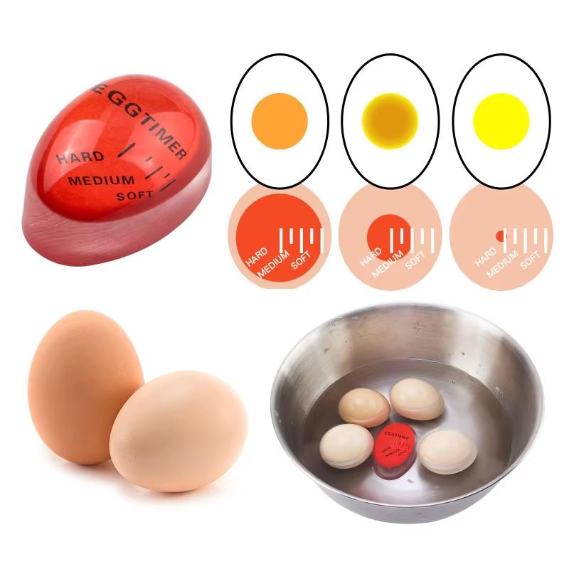 Eggklokke Kjøkken Elektronisk Gadget Farge Egg Koking Endring Deilig Løskokt Hardkokt Miljøvennlig Resin Rød Timer Verktøy