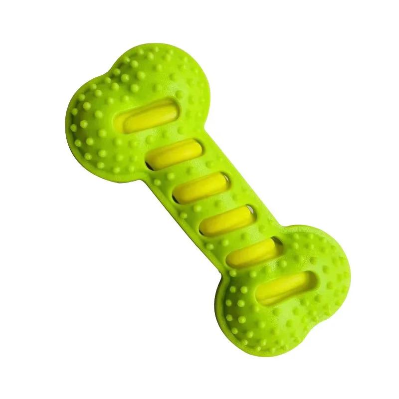 Squeaky Dog Toy for Aggressive Chewers Interactive Rubber Bone with Sound Chew Resistant Molar Rod Training Toy Durable