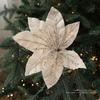 New 25CM Artificial Poinsettia Flower Sequins Sparkling Christmas Glitter Flower Glitter Sequins Flower Christmas Decoration