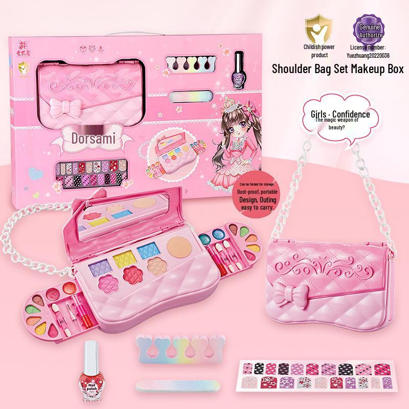 Prinzessin Make-up Set für Mädchen - Kosmetikkoffer mit Lippenstift & Nagellack