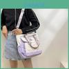 Trendy Women's Canvas Shoulder Bag 2024 Fashionable Colorblock Large Tote