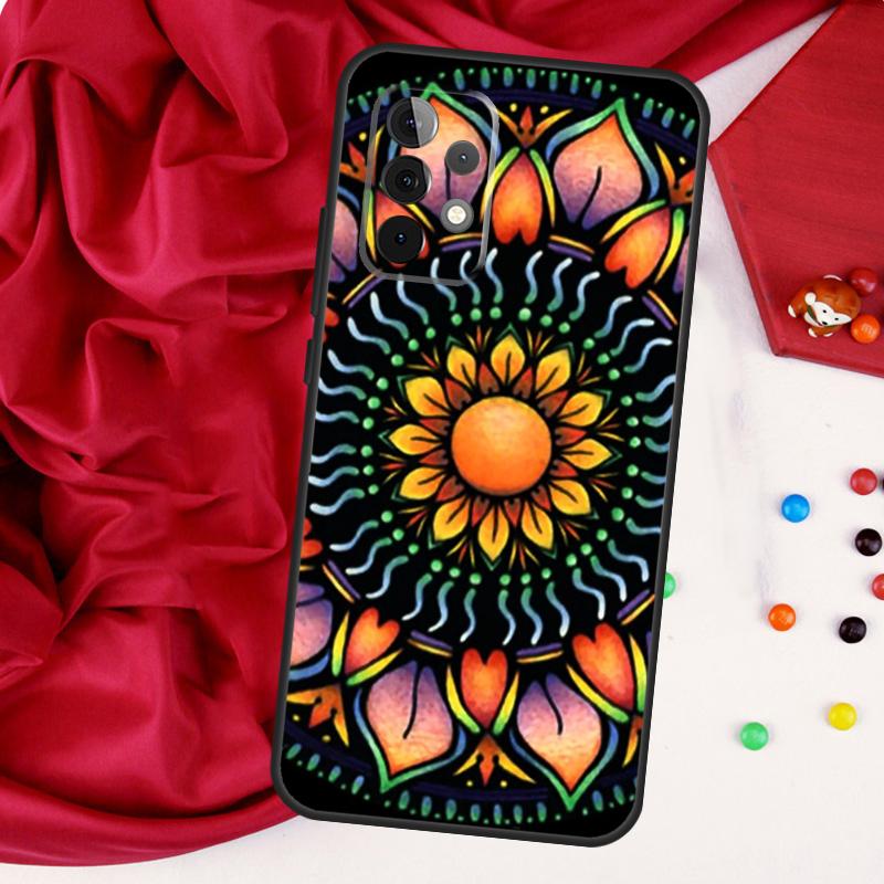 Floral Flower Mandala Design For Samsung Galaxy A15 A55 A53 A33 A35 A22 A32 A52 A54 A34 A14 A56 A36 A26 A16 A05 A06 Case