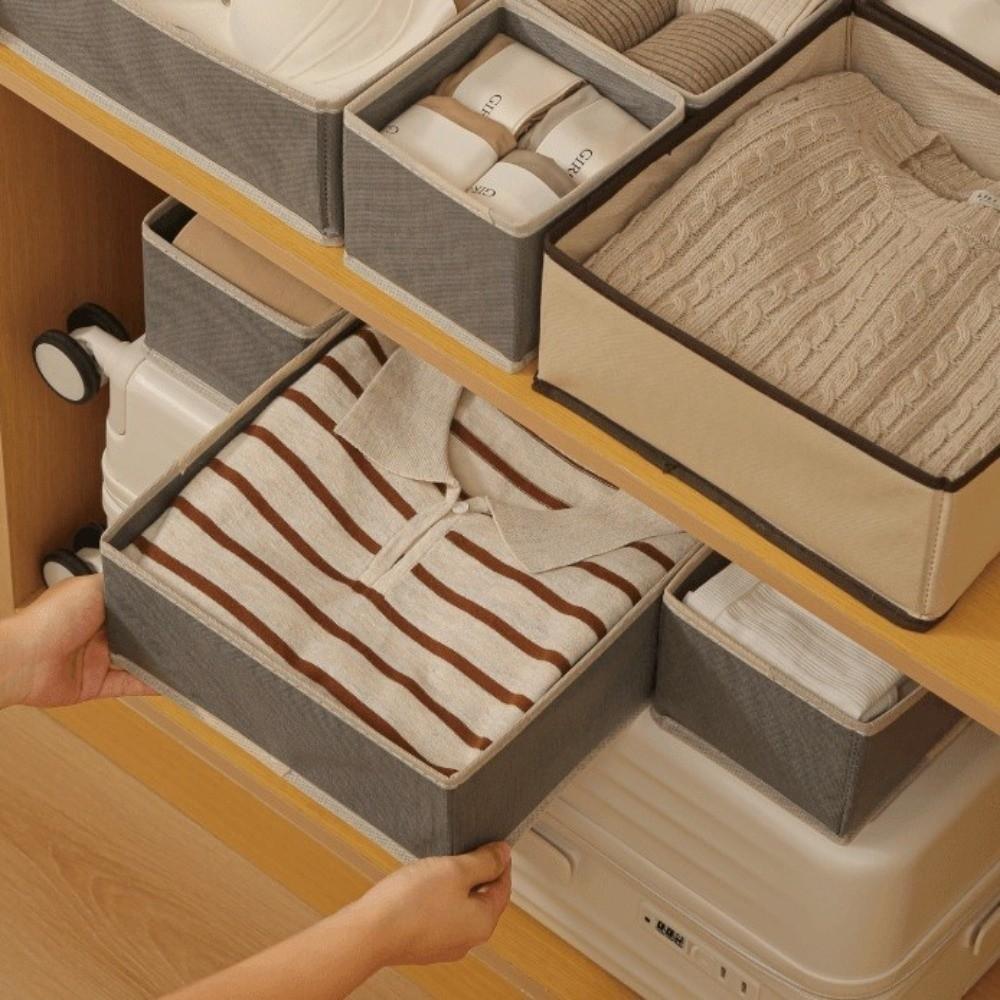 Non-Woven Underwear Storage Box Without Lid Foldable Bra Storage Boxes Space Saving Breathable Underwear Organizer