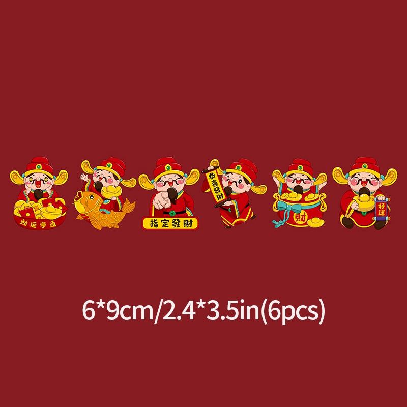 Chinese Latest Year Refrigerator Magnetic Sticker God Of Wealth Fridge Magnet Pendants  Horse Year Spring Festival Decoration