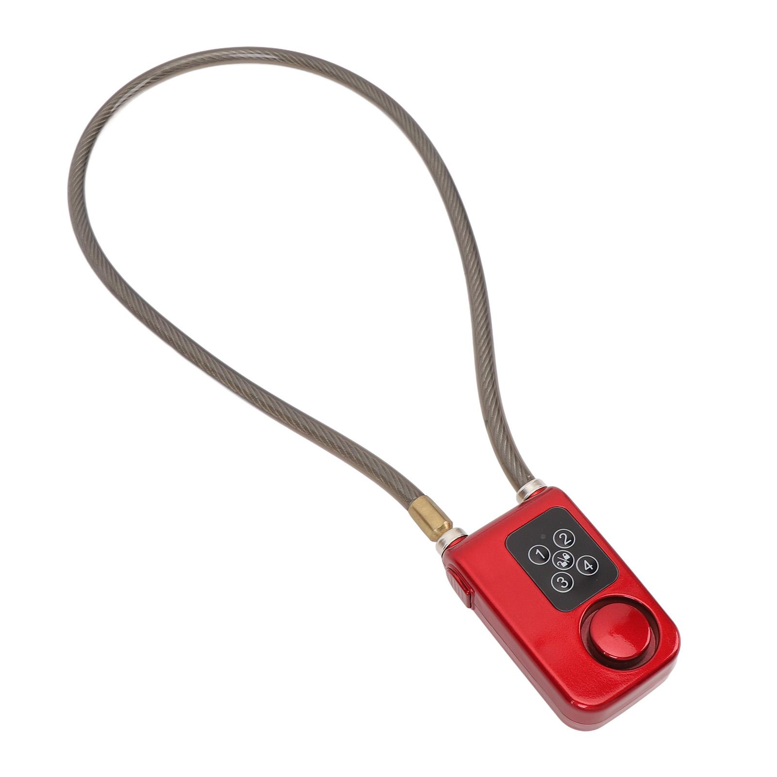 

Anti Theft Chain Lock with High Volume Vibration Alarm Keyless Water Resistant Motorcycle Digital Password Security