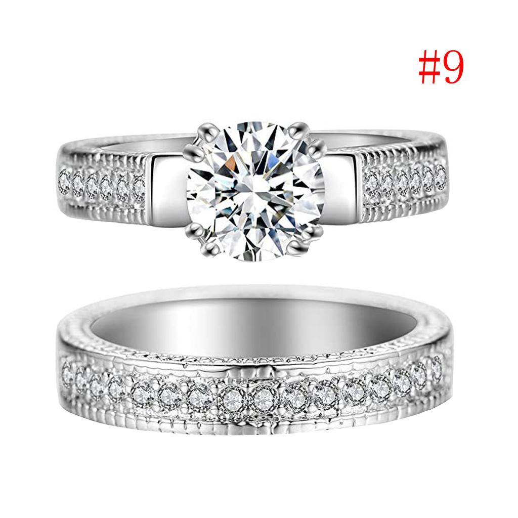 Zircon Ring Women Index Finger Ring Fashion Couple Ring Set Jewelry Gift