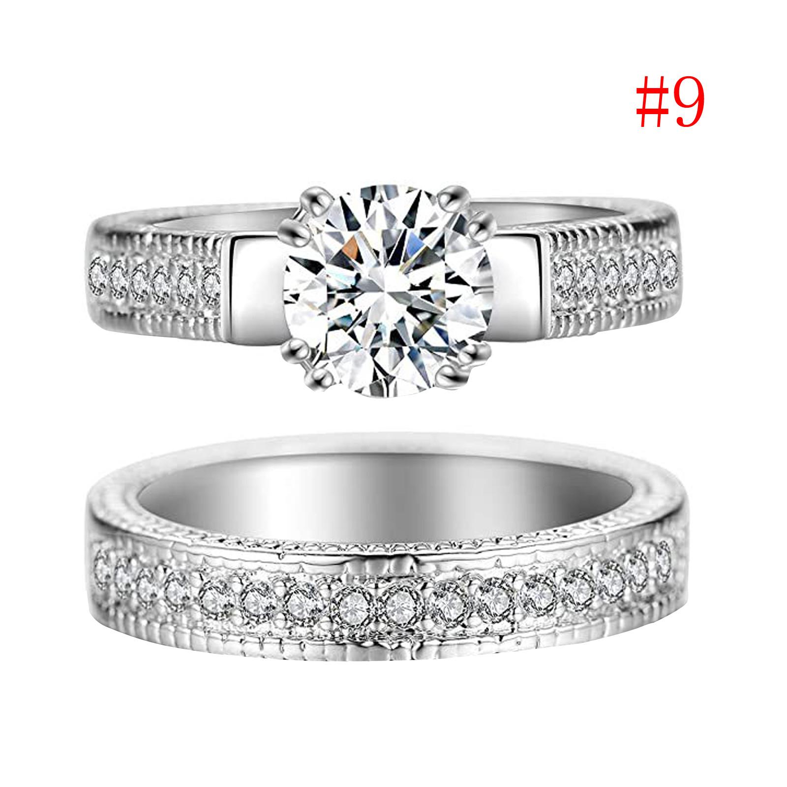 

Цирконієва каблучка Жіноча каблучка на вказівний палець Модна парна каблучка Набір Ювелірний подарунок срібний