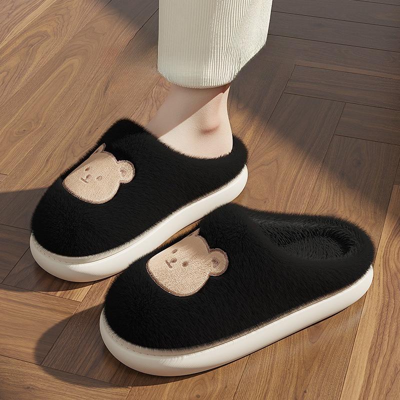 

Чоловічі бавовняні капці Ведмідь Домашні бавовняні туфлі Нековзкі Товстопідошовні Плюшеві капці Жіночі Зимові Домашні 44-45 чорний