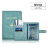 Leather Passport Holder with Airplane Buckle & Multi-Card Slots - PU Passport Protection Set