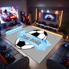 1PC Custom Name Soccer Ball Ribbon Theme Floor Mat Ideal for Living Room, Game Rooms, Office, Bedroom,Floor Mat Playful Design