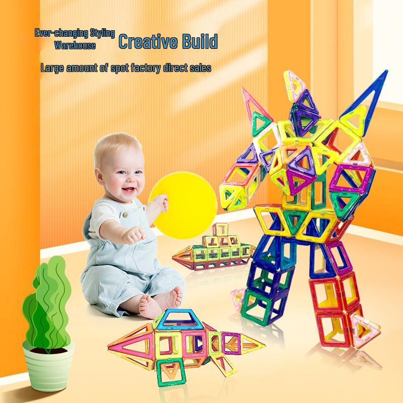 Stained Glass Magnetic Tile Building Blocks - Children's Educational Toy Set for Creative Play