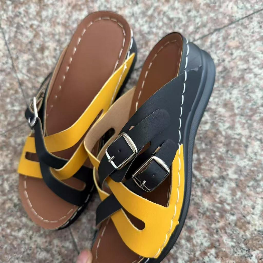 Mode Übergröße 36-43 Schuhe für Damen Sommer Mode Damen Plateau Keilsandalen Strandschuhe Lässige Sandalias Mujer Hausschuhe Damen